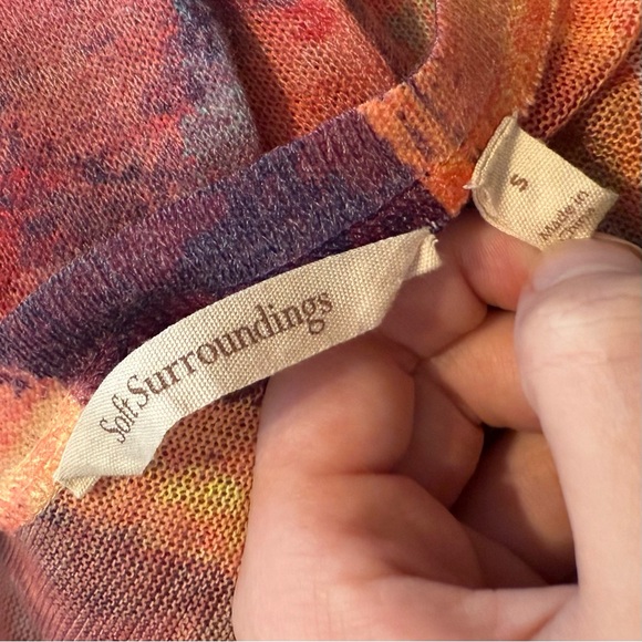 Soft Surroundings Plein De Couleurs Abstract Watercolor Print Knit Top Size S - Picture 5 of 7